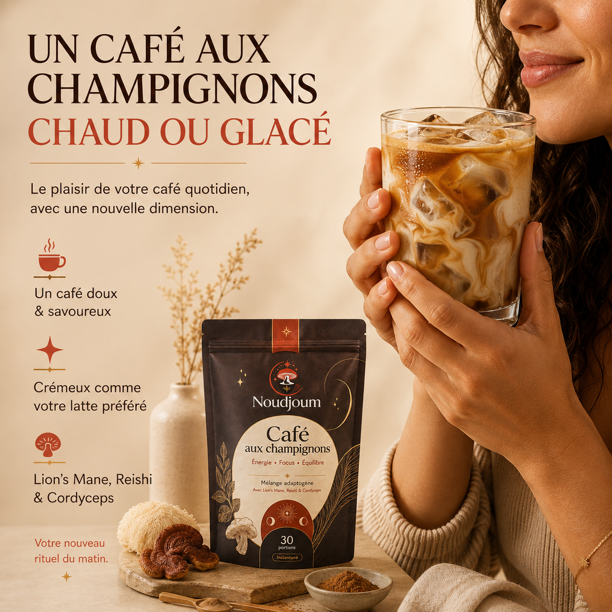 Noudjoum Café aux Champignons – Énergie, Focus & Équilibre au Quotidien